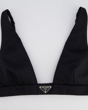 Prada Black Re-Nylon Bralette Top with Logo Size IT 40 (UK 8) RRP £590