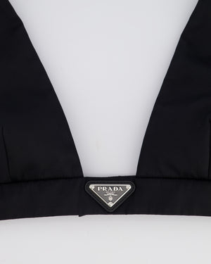 Prada Black Re-Nylon Bralette Top with Logo Size IT 40 (UK 8) RRP £590