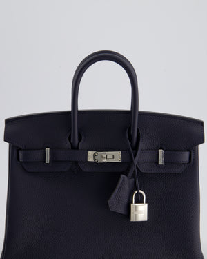 Hermès Birkin 25cm Bag Retourne in Bleu Nuit Togo Leather with Palladium Hardware