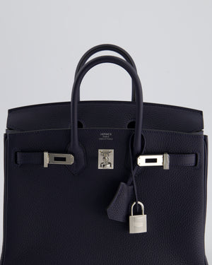 Hermès Birkin 25cm Bag Retourne in Bleu Nuit Togo Leather with Palladium Hardware