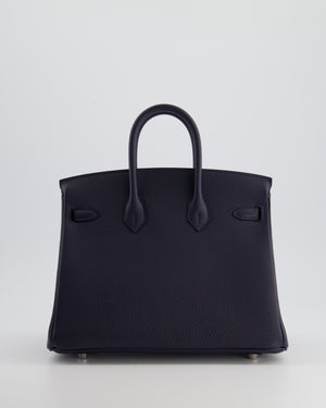 Hermès Birkin 25cm Bag Retourne in Bleu Nuit Togo Leather with Palladium Hardware