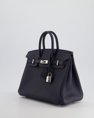 Hermès Birkin 25cm Bag Retourne in Bleu Nuit Togo Leather with Palladium Hardware