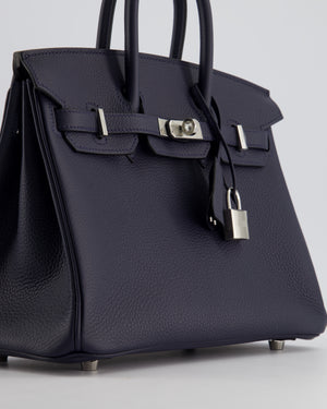 Hermès Birkin 25cm Bag Retourne in Bleu Nuit Togo Leather with Palladium Hardware