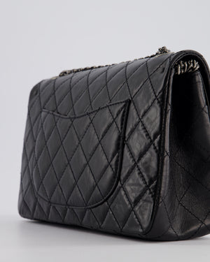 Chanel Black Medium Reissue 2.55 Double Flap Bag in Quilted Crumpled Lambskin with Ruthenium Hardware RRP £8,850