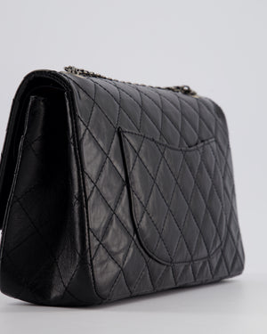 Chanel Black Medium Reissue 2.55 Double Flap Bag in Quilted Crumpled Lambskin with Ruthenium Hardware RRP £8,850