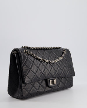 Chanel Black Medium Reissue 2.55 Double Flap Bag in Quilted Crumpled Lambskin with Ruthenium Hardware RRP £8,850