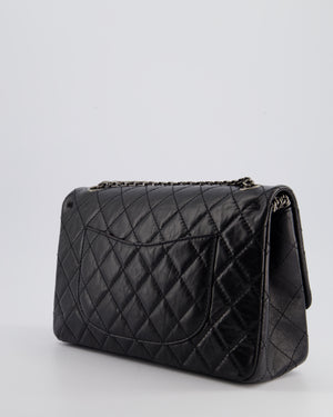 Chanel Black Medium Reissue 2.55 Double Flap Bag in Quilted Crumpled Lambskin with Ruthenium Hardware RRP £8,850