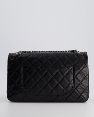 Chanel Black Medium Reissue 2.55 Double Flap Bag in Quilted Crumpled Lambskin with Ruthenium Hardware RRP £8,850