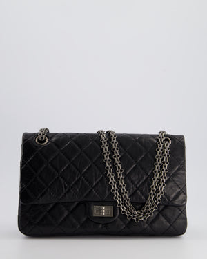 Chanel Black Medium Reissue 2.55 Double Flap Bag in Quilted Crumpled Lambskin with Ruthenium Hardware RRP £8,850