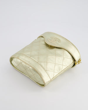 Chanel Gold Vintage Lambskin Leather Small Binocular Bag with 24K Gold Hardware