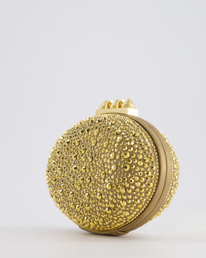 Christian Louboutin Gold Crystal Embellished Mina Clutch Bag