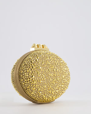 Christian Louboutin Gold Crystal Embellished Mina Clutch Bag