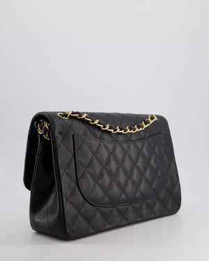 Chanel Black Jumbo Classic Double Flap Bag in Caviar Leather with Gold Hardware RRP £9,540