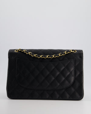 Chanel Black Jumbo Classic Double Flap Bag in Caviar Leather with Gold Hardware RRP £9,540