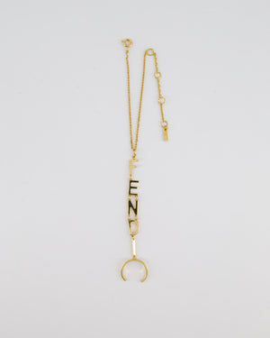 Fendi Gold Logo Chain Bracelet with Ring Detail