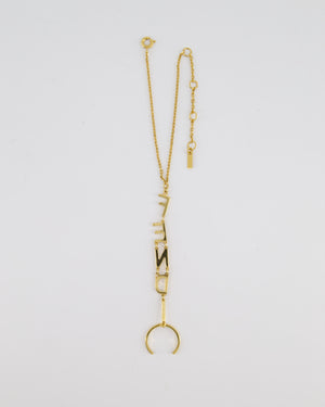 Fendi Gold Logo Chain Bracelet with Ring Detail