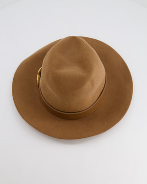 Valentino VLogo Light Beige Felt Fedora Hat with VLogo Detail Size S RRP £710