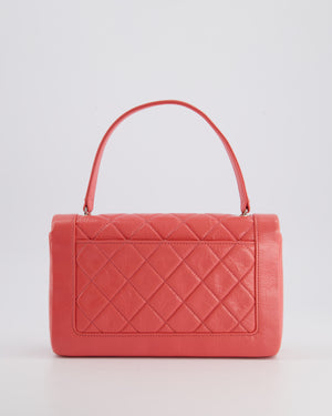 Chanel Pink Patent Crinkled Calfskin Leather Flap Bag with Enamel CC Logo and Silver Hardware