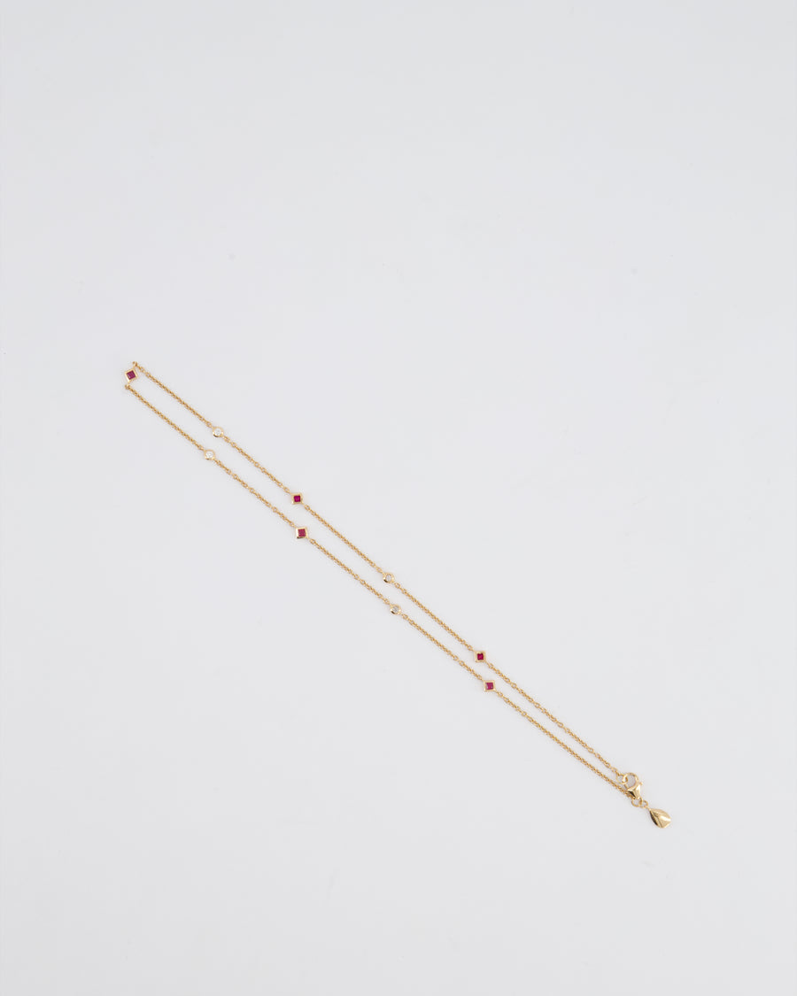 Fabergé Rose Gold Mosaic Chain Necklace with Diamond and Ruby Set RRP £2,520