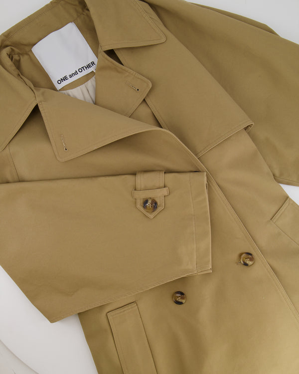 One and Other Camel Belted Trench Coat with Back Detail Size FR 34 (UK 6) RRP £360