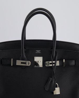 Hermès Black Birkin 30cm Bag in Evercolour Leather with Palladium Hardware