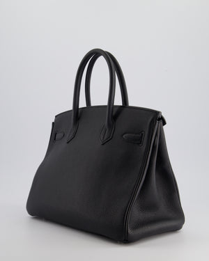 Hermès Black Birkin 30cm Bag in Evercolour Leather with Palladium Hardware