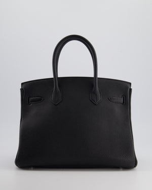 Hermès Black Birkin 30cm Bag in Evercolour Leather with Palladium Hardware