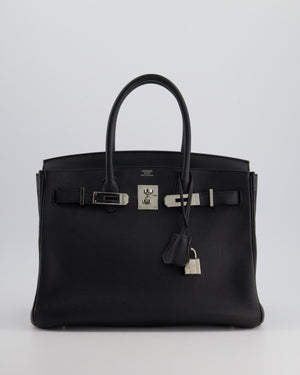 Hermès Black Birkin 30cm Bag in Evercolour Leather with Palladium Hardware