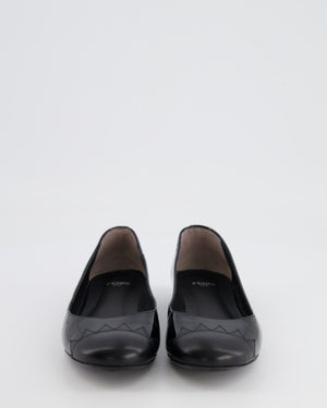 Fendi Black Patent Leather Ballet Flats Size EU 36