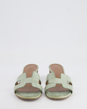 *FIRE PRICE* Hermès Oasis Sandals in Vert d
Eau Alligator Leather Size EU 37.5 RRP £3,250