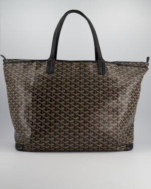 Goyard Saint Artois Black Shoulder Tote Bag in Goyardine Canvas and Chevroches Calfskin