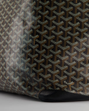 Goyard Saint Artois Black Shoulder Tote Bag in Goyardine Canvas and Chevroches Calfskin