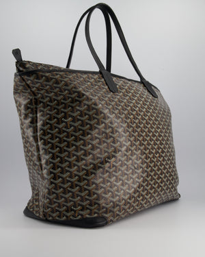 Goyard Saint Artois Black Shoulder Tote Bag in Goyardine Canvas and Chevroches Calfskin