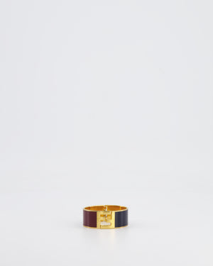 Fendi Gold Fendista FF Bracelet with Black 
Burgundy Details