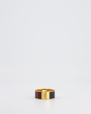 Fendi Gold Fendista FF Bracelet with Black 
Burgundy Details