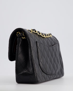 Chanel Black Small Classic Double Flap Bag in Caviar Leather with Gold Hardware