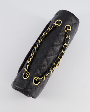 Chanel Black Small Classic Double Flap Bag in Caviar Leather with Gold Hardware