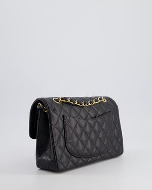 Chanel Black Small Classic Double Flap Bag in Caviar Leather with Gold Hardware