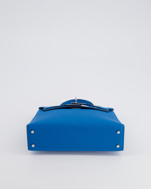 *FIRE PRICE* Hermès Mini Kelly II 20cm Bag In Bleu Zanzibar Chèvre Mysore Leather with Palladium Hardware