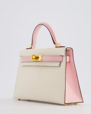 *SUPER HOT* Hermès Mini Kelly HSS II 20cm Bag In Nata 
Rose Sakura Chèvre Mysore Leather with Gold Hardware