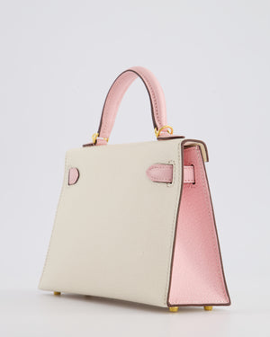 *SUPER HOT* Hermès Mini Kelly HSS II 20cm Bag In Nata 
Rose Sakura Chèvre Mysore Leather with Gold Hardware