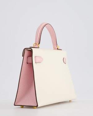 *SUPER HOT* Hermès Mini Kelly HSS II 20cm Bag In Nata 
Rose Sakura Chèvre Mysore Leather with Gold Hardware