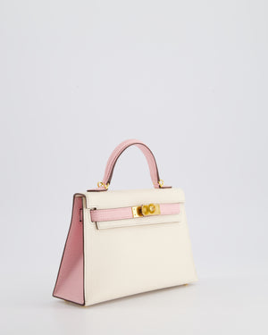 *SUPER HOT* Hermès Mini Kelly HSS II 20cm Bag In Nata 
Rose Sakura Chèvre Mysore Leather with Gold Hardware