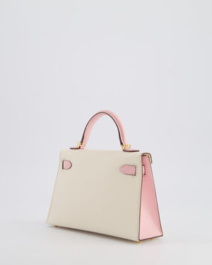 *SUPER HOT* Hermès Mini Kelly HSS II 20cm Bag In Nata 
Rose Sakura Chèvre Mysore Leather with Gold Hardware