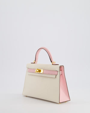 *SUPER HOT* Hermès Mini Kelly HSS II 20cm Bag In Nata 
Rose Sakura Chèvre Mysore Leather with Gold Hardware