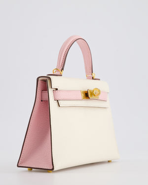 *SUPER HOT* Hermès Mini Kelly HSS II 20cm Bag In Nata 
Rose Sakura Chèvre Mysore Leather with Gold Hardware