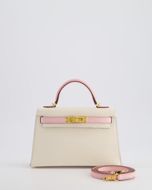 *SUPER HOT* Hermès Mini Kelly HSS II 20cm Bag In Nata 
Rose Sakura Chèvre Mysore Leather with Gold Hardware