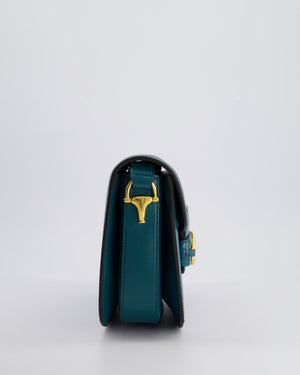 Gucci Horsebit 1955 Small Shoulder Bag in Blue and Green with Gold Hardware RRP £2,650