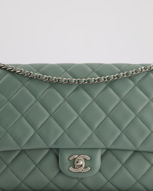 Chanel Cloudy Grey Timeless Clutch on Chain in Lambskin Leather with Silver Hardware