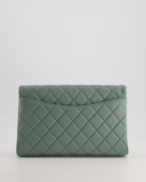 Chanel Cloudy Grey Timeless Clutch on Chain in Lambskin Leather with Silver Hardware